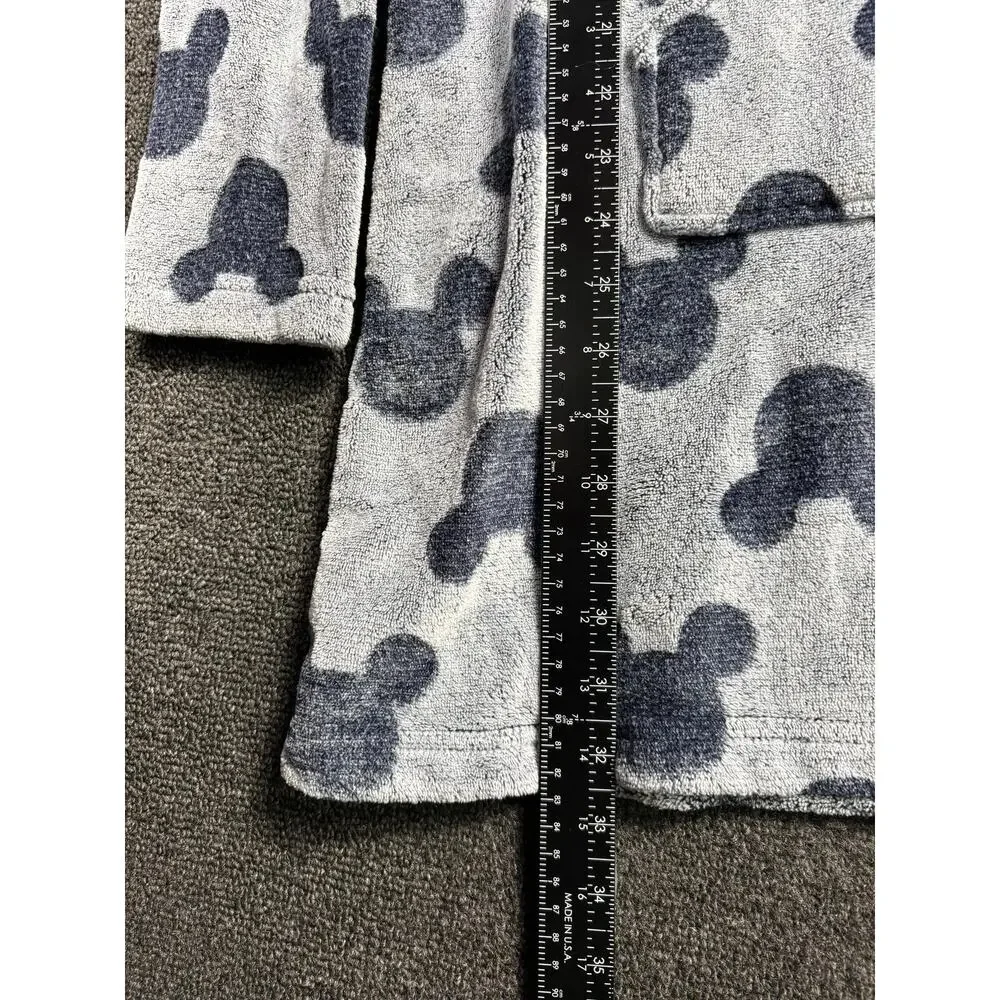 Disney Pullover Hoodie Womens Large Gray Blue Sherpa Faux Fur Mickey Mouse Cozy - Picture 6 of 7